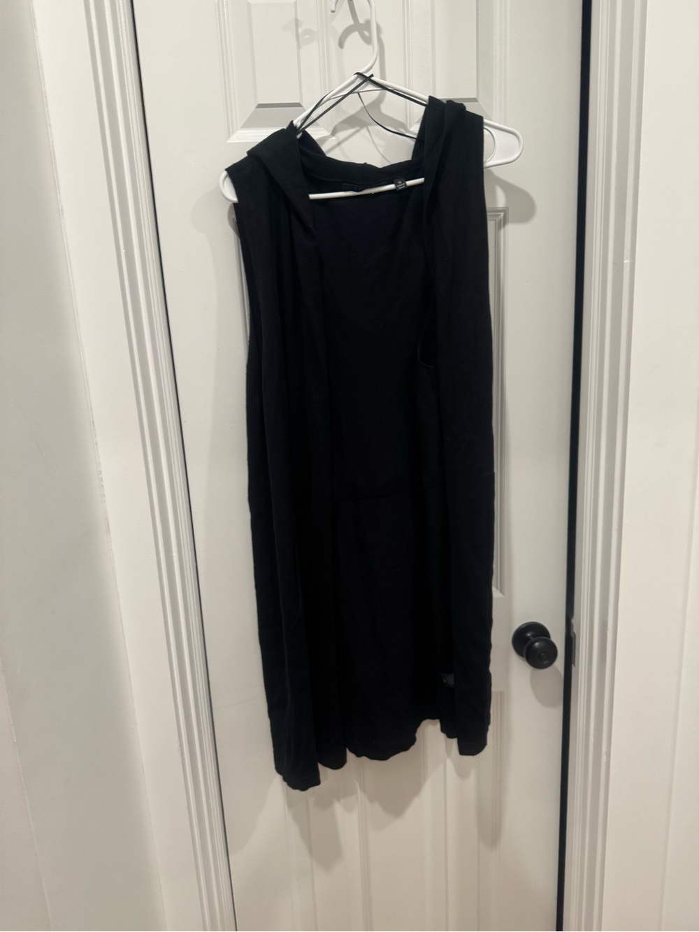 Cyrus Black Sleeveless Hooded Midi Dress